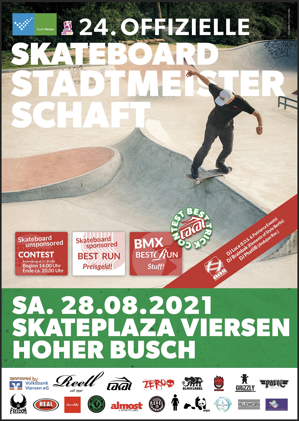 Plakat für die 24. Viersener Skateboard-Stadtmeisterschaft