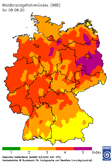 Waldbrandindex (Grafik: DWD)