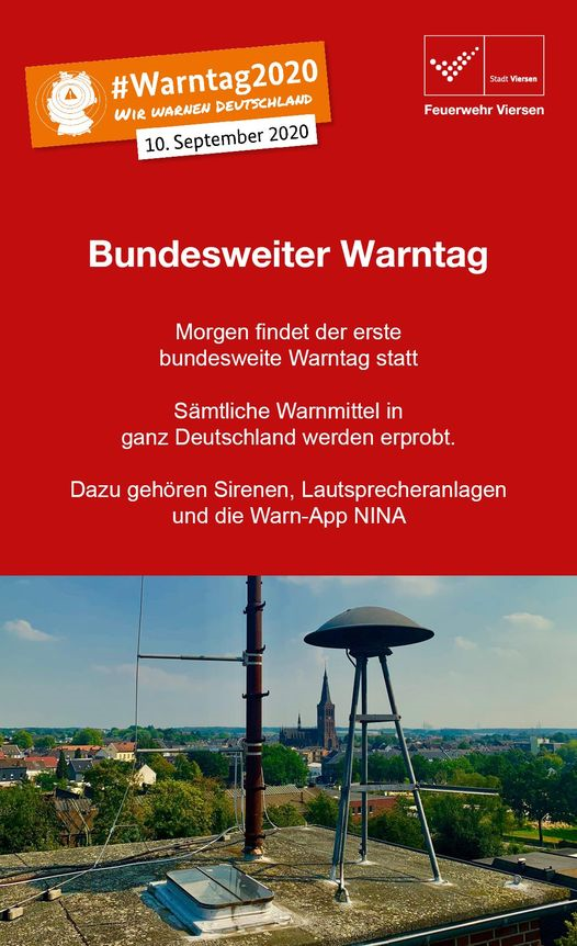 Poster mit dem Angaben zum Warntag (Grafik: Feuerwehr Viersen)