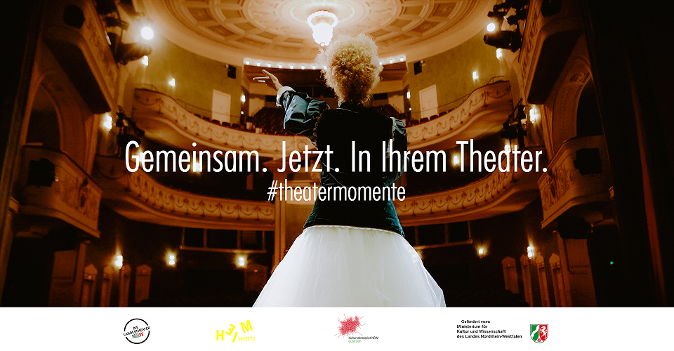 Werbemittel mit Slogan für die #theatermomente