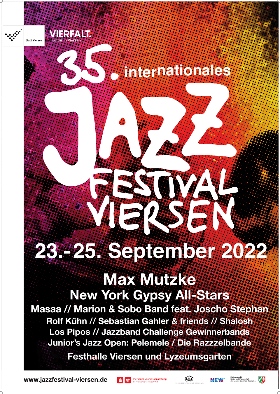 Werbeplakat für das 35. Internationale Jazzfestival Viersen 2022
