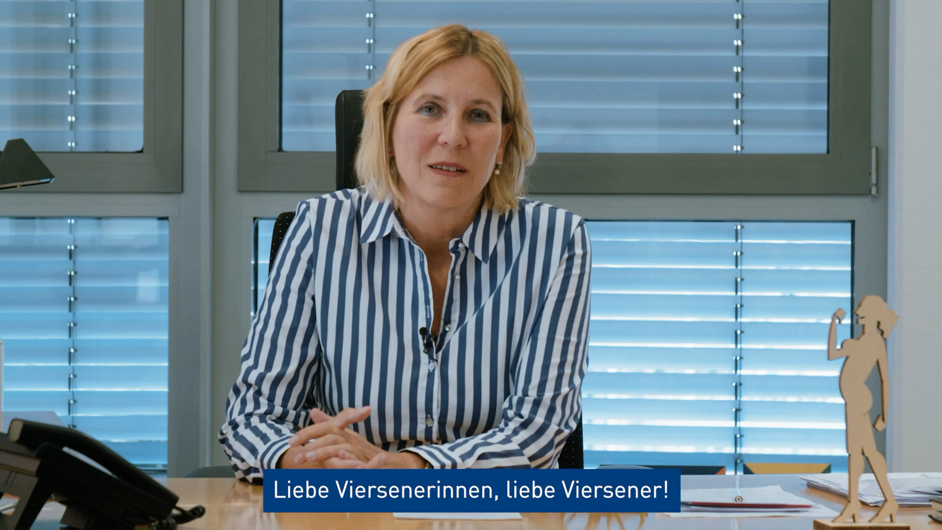 Bürgermeisterin Sabine Anemüller bei ihrer Videobotschaft am 17. April 2020