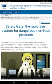 App-Screenshot "RapEX - Gefährliche Produkte"