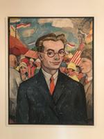 Hermann Schmitz: Selbstportrait im Prater. Um 1926. Öl auf Leinwand