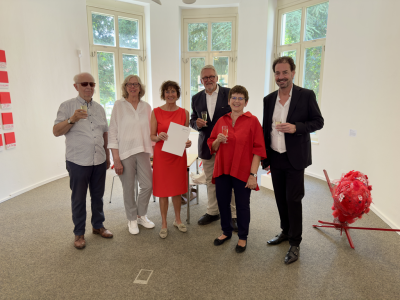 Personen im Bild (von links): Albert Pauly, Beatrix Wolters, Sabine Anemüller, Thomas Sternberg, Jutta Pitzen, Florian Peters-Messer Aufnahmeort: Städtische Galerie im Park Viersen; Bildrechte: Foto Stadt Viersen