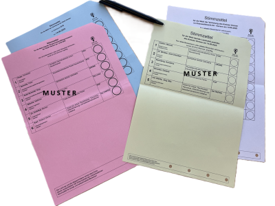 Muster der Stimmzettel für die Kommunalwahl 2025 Stadt Viersen